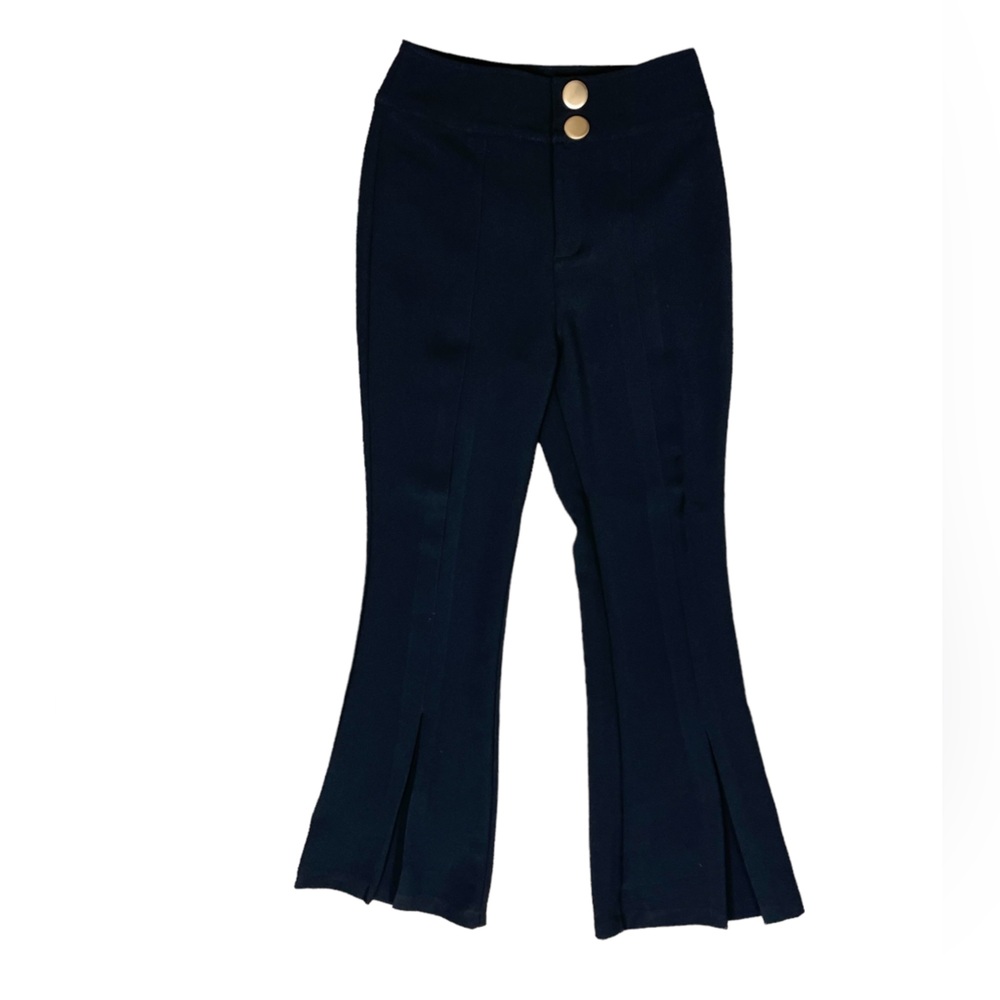 J.O.A. Black Wide Leg Flared Trousers Slacks (A1)